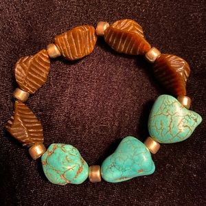 Chico’s faux turquoise bracelet.